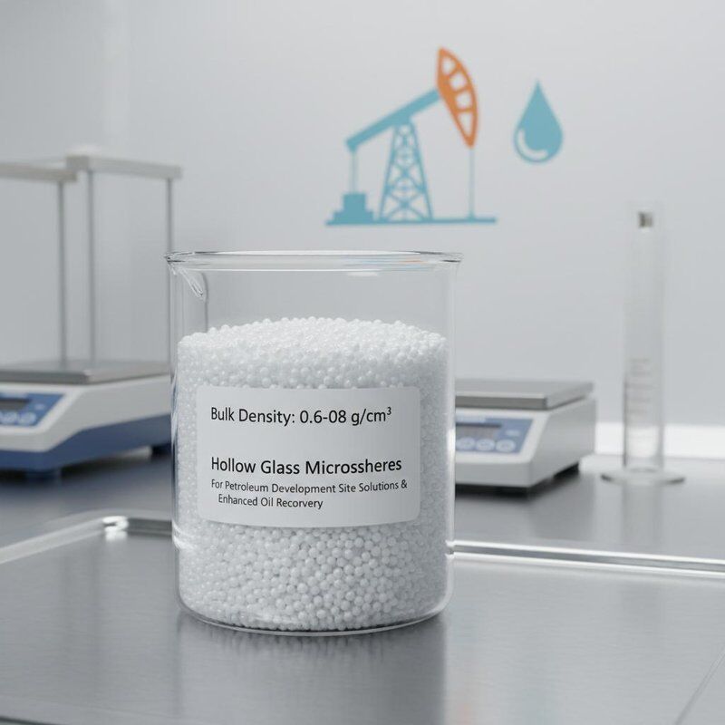 Bulk Density 0.06-0.08 Holle glazen microsferen voor oplossingen op olie-ontwikkelingsplaatsen en verbeterde olieherwinning
