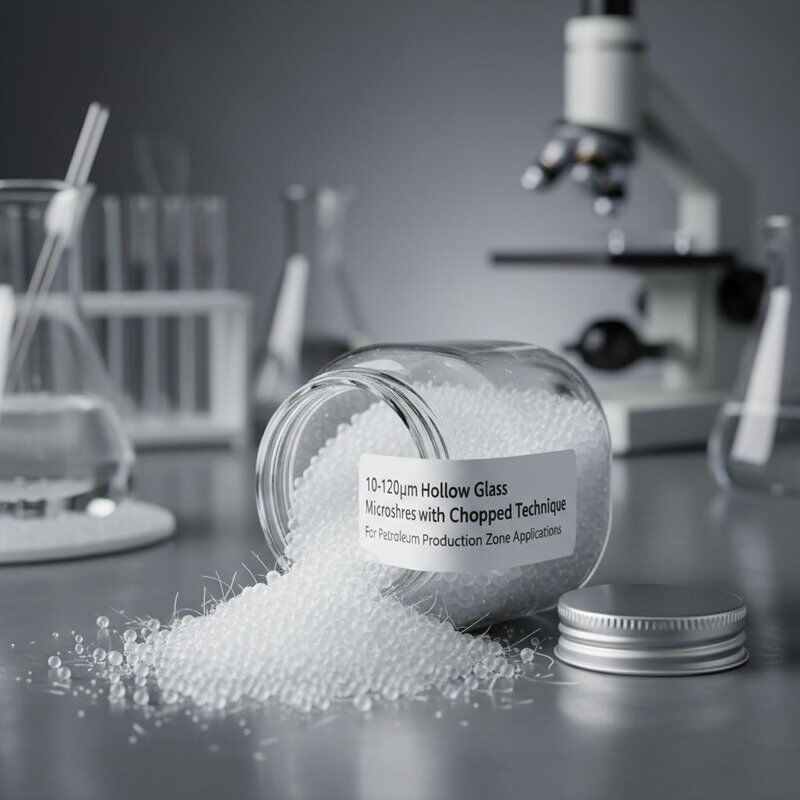 10- 120 μm holle glasmicrosferen met gesneden techniek voor toepassing in olieproductiezones
