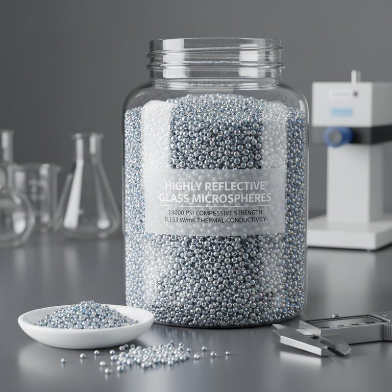 Zeer reflecterende glazen microbellen met 16000 Psi druksterkte en 0,153 thermische geleidbaarheid
